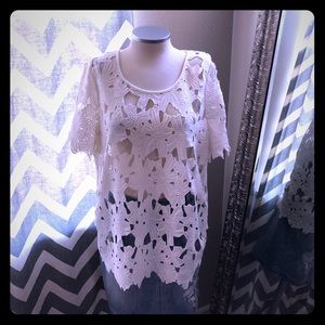 Lace overlay blouse